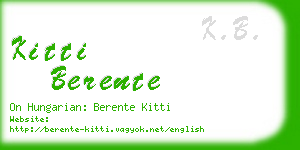 kitti berente business card